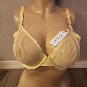 NWT Cuup The Plunge Bra 42D Honey Yellow Underwire Unlined